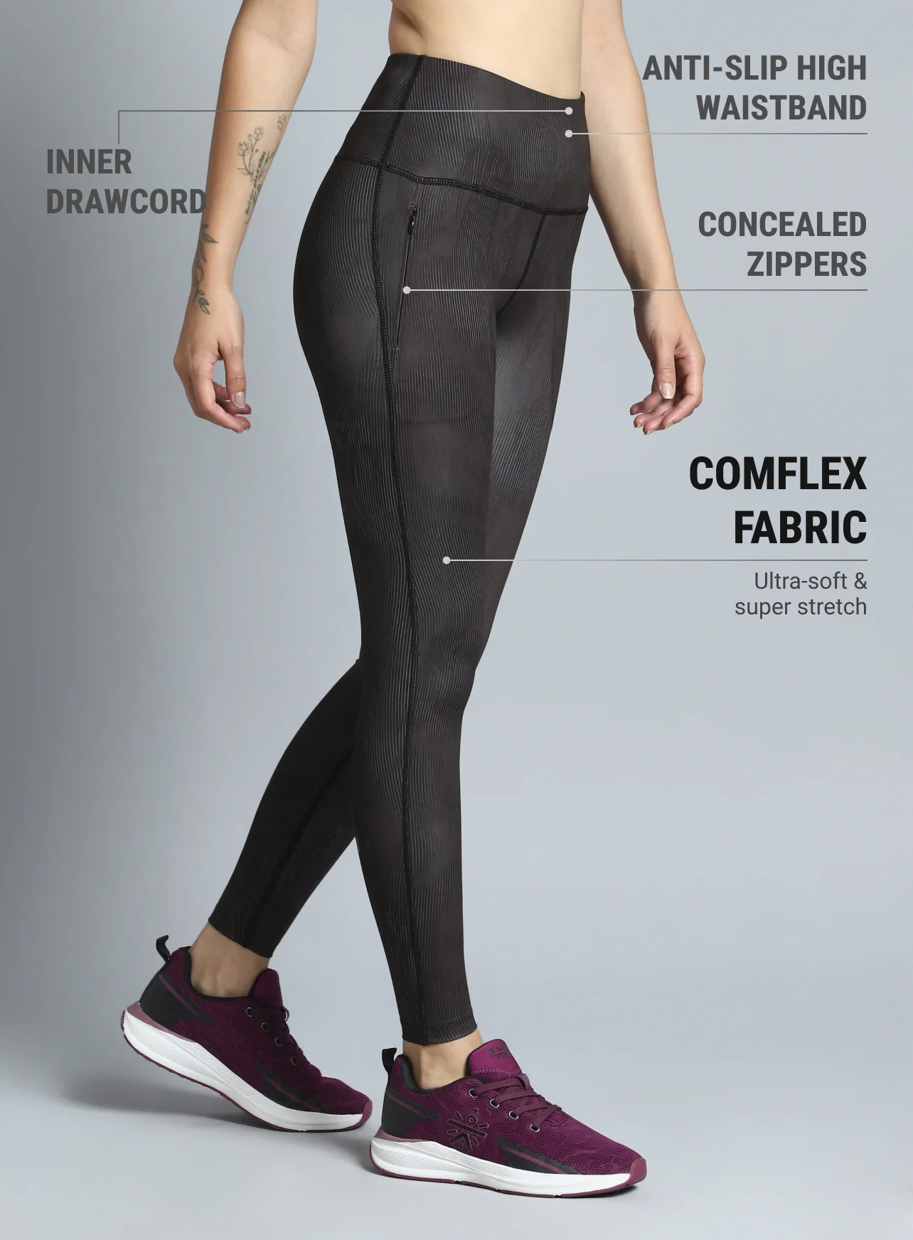 Women's Black Urban Camo Running COMFlex Tights - Image 5