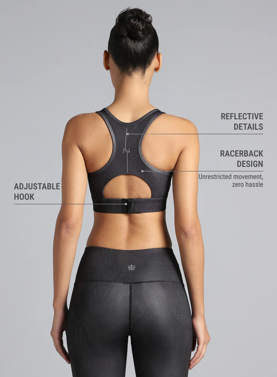 Women's Black Urban Camo Running High Support Bra - Image 6