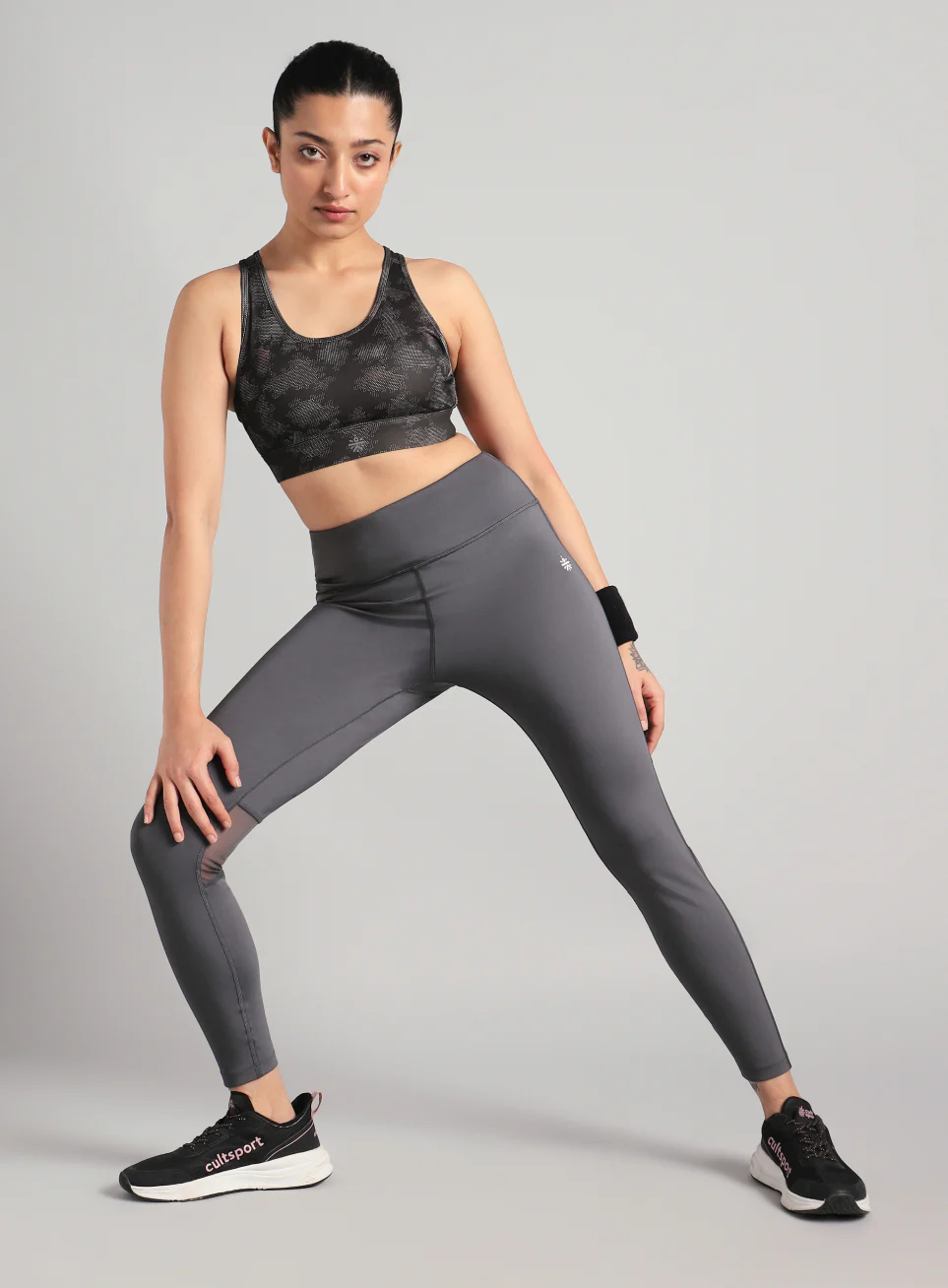 Women's Black Urban Camo Running High Support Bra - Image 2