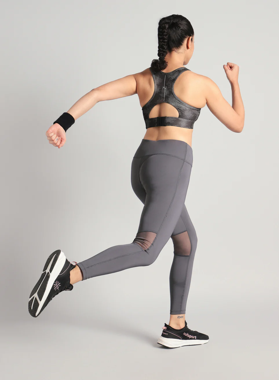 Women's Black Urban Camo Running High Support Bra - Image 3