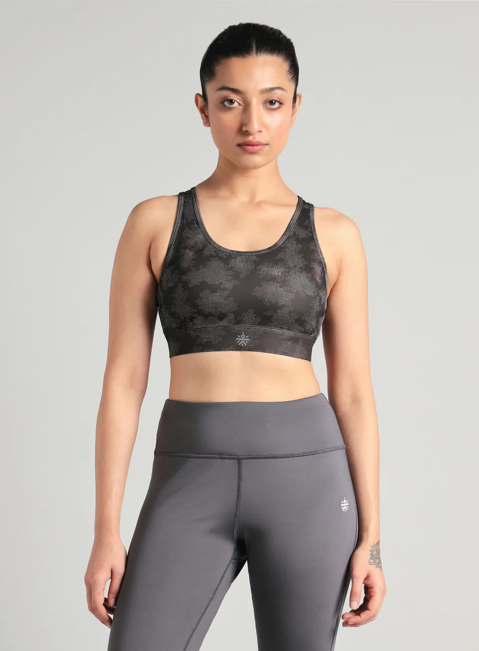 Women's Black Urban Camo Running High Support Bra - Image 4