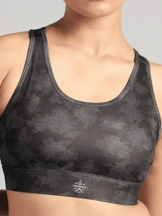 Women's Black Urban Camo Running High Support Bra - Image 7
