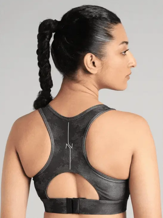 Women's Black Urban Camo Running High Support Bra - Image 8
