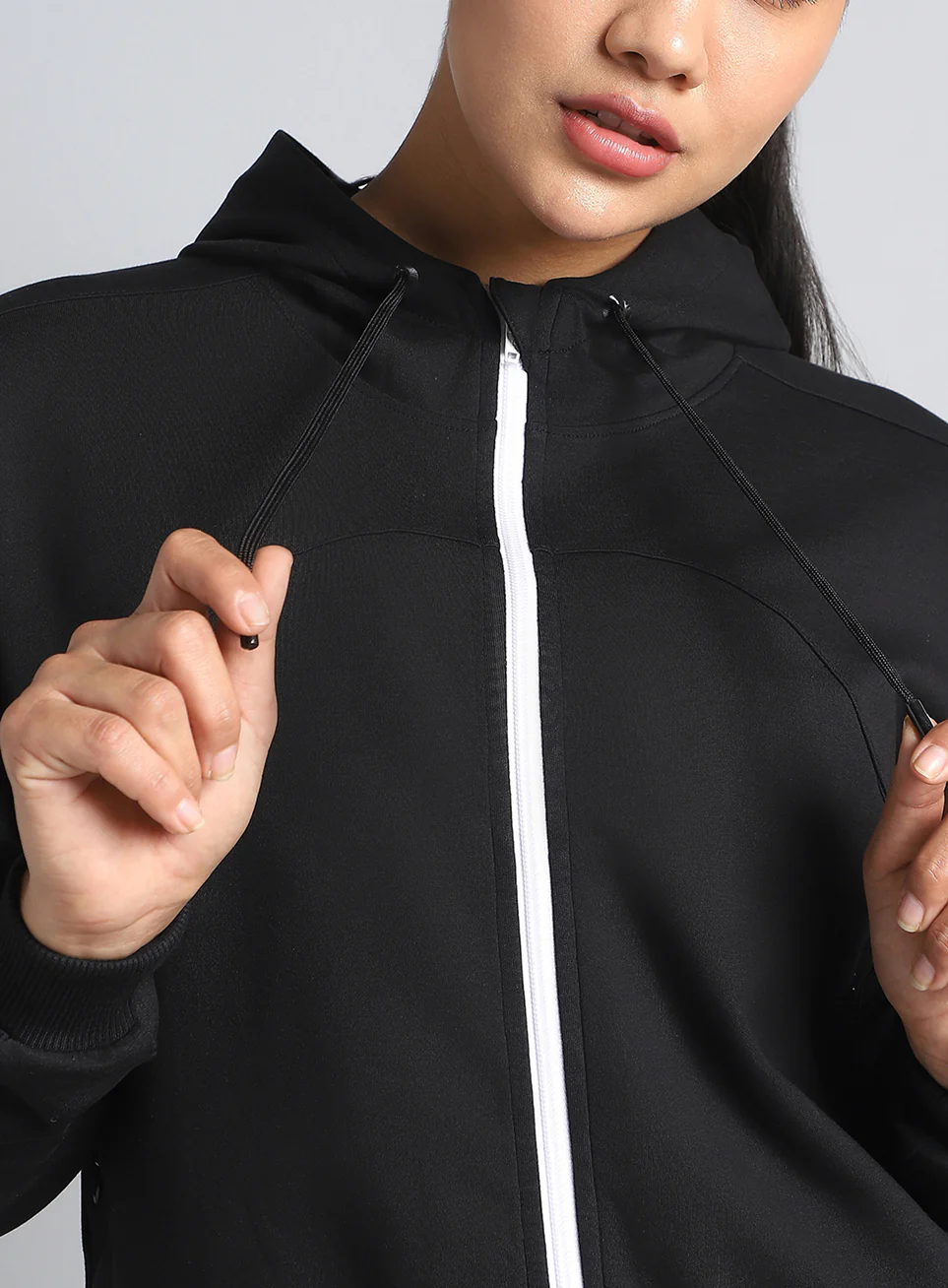 Women's Black Workout Essential Cropped Jacket - Image 7