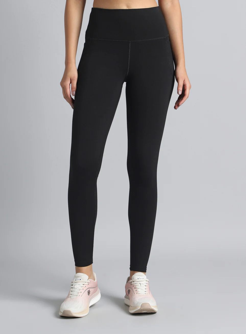 Women's Black Yoga Flow Cotton Graphic Tights - Image 4