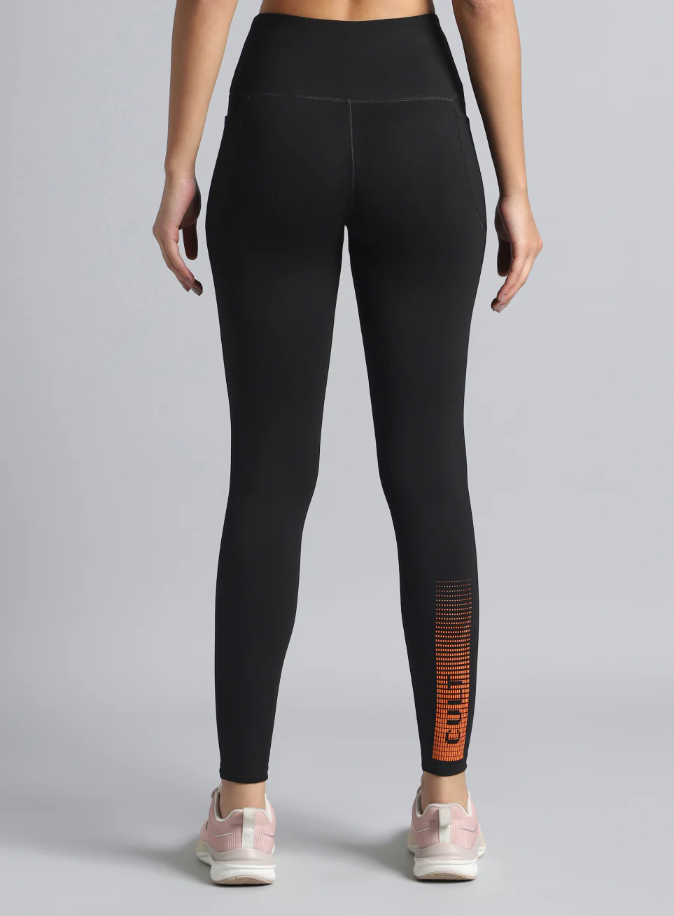Women's Black Yoga Flow Cotton Graphic Tights - Image 6
