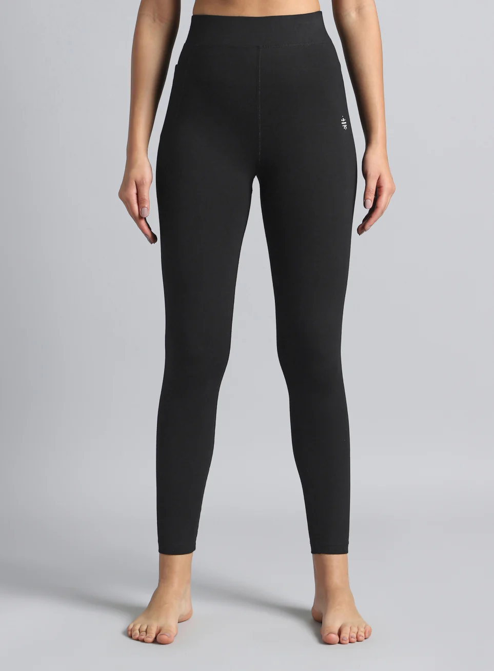 Women's Black Yoga Flow Cotton Tights - Image 4
