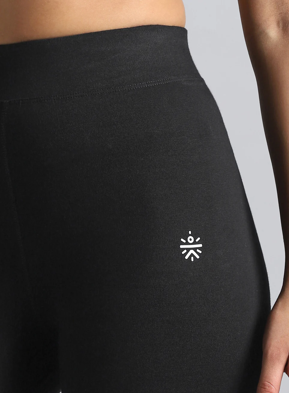 Women's Black Yoga Flow Cotton Tights - Image 8