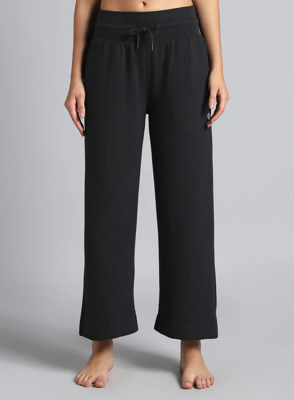Women's Black Yoga Flow Wide Leg Pants - Image 4