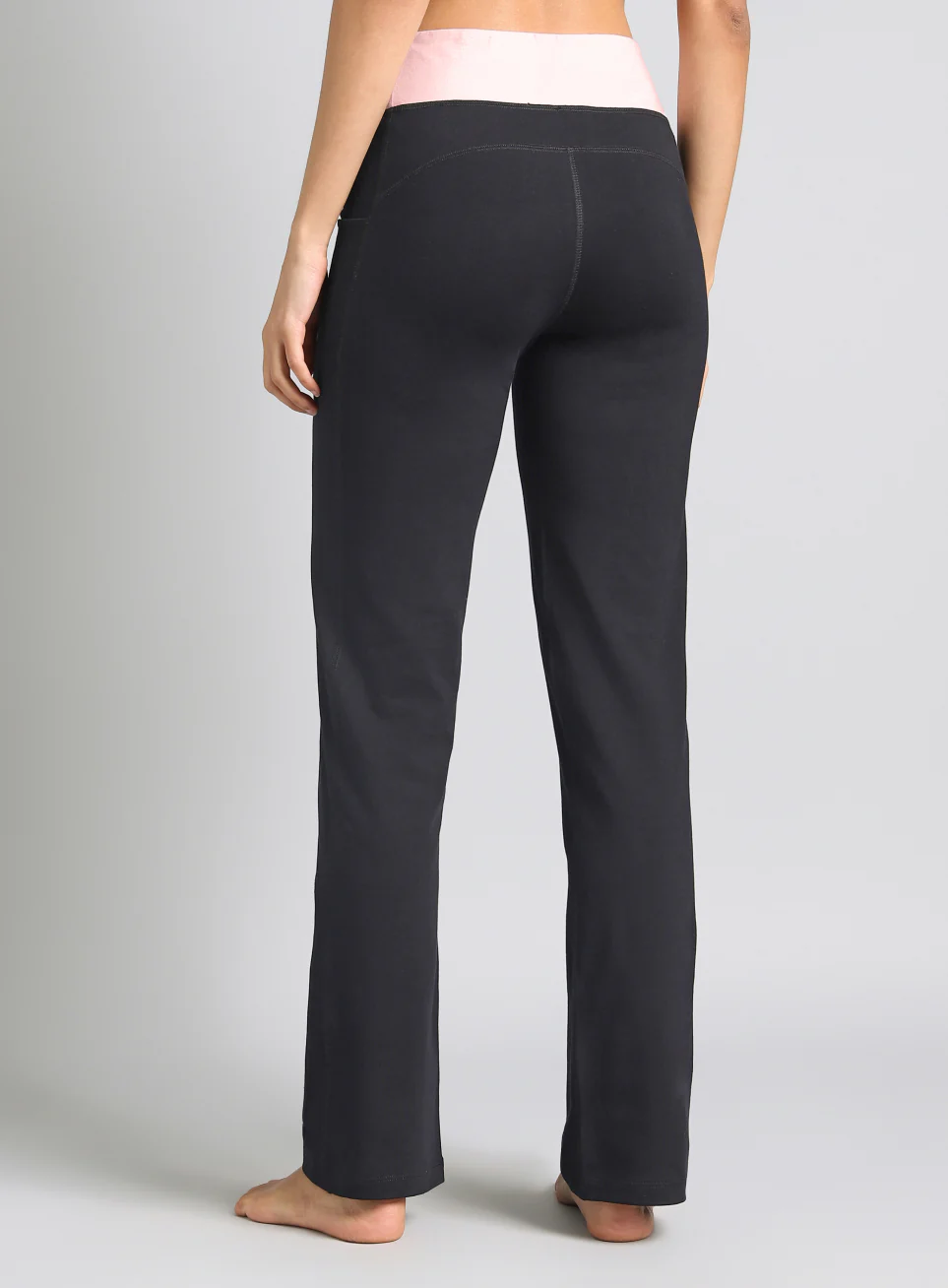Women's Black Yoga Straight Fit Trackpants - Image 6