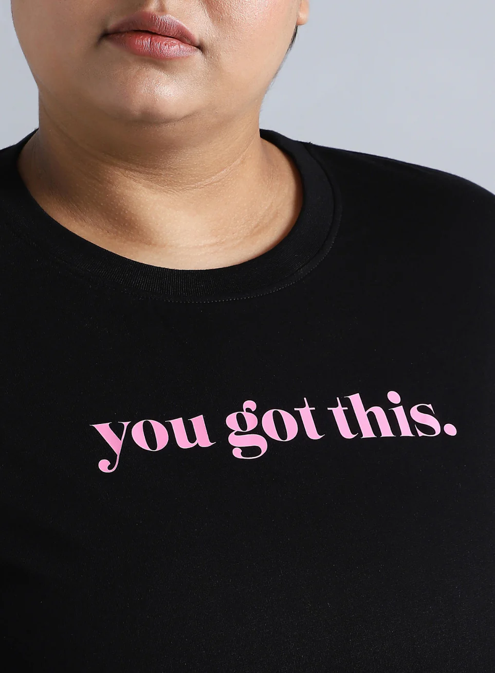 Women's Black You Got This Oversized Fit Plus Size T-shirt - Image 7