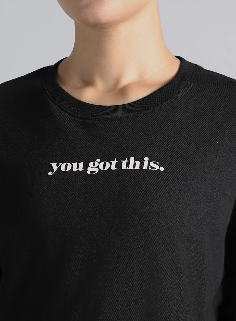Women's Black You Got This Puff Print Peach Oversized T-shirt - Image 7