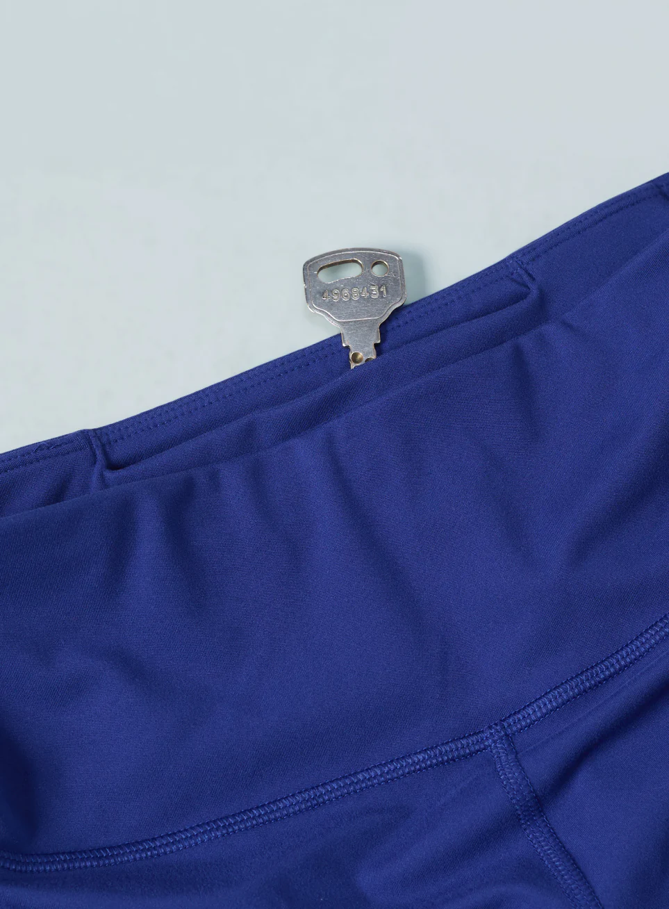 Women's Blue Absolute Fit Tights with Logo Print and Back Pocket - Image 10
