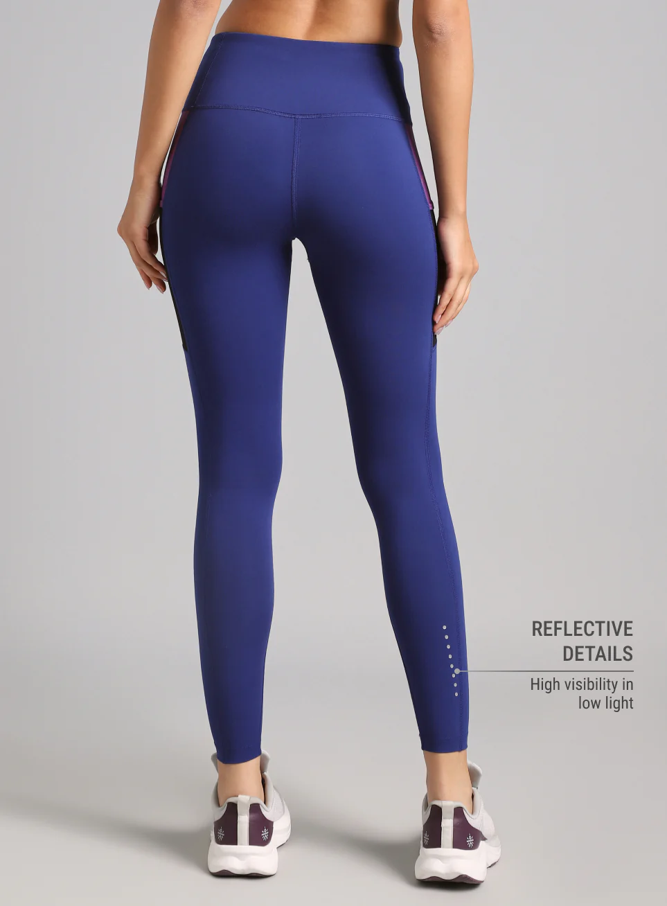 Women's Blue AbsoluteFit Neon Pop Leggings with Side Pockets - Image 6