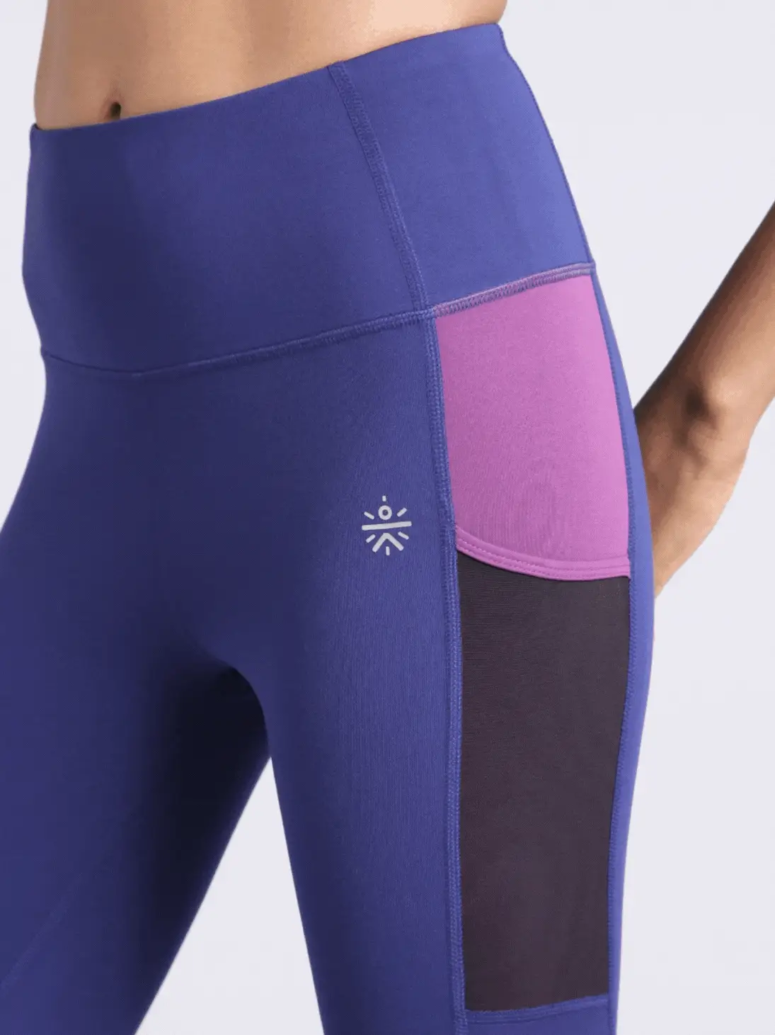 Women's Blue AbsoluteFit Neon Pop Leggings with Side Pockets - Image 8