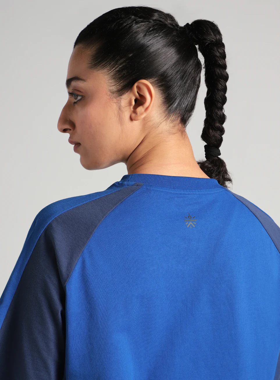 Women's Blue Classic Power Block Oversized Fit T-shirt - Image 8