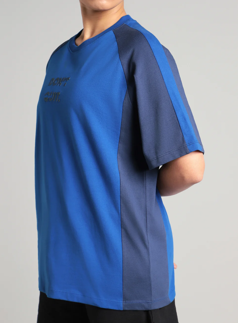 Women's Blue Classic Power Block Oversized Fit T-shirt - Image 9