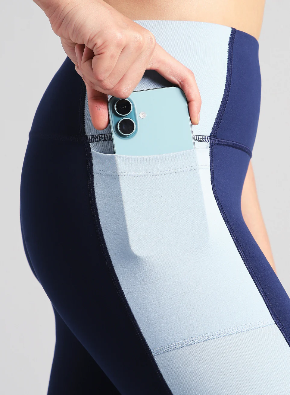 Women's Blue Colourblock Runner's Pro COMFlex Tights - Image 7