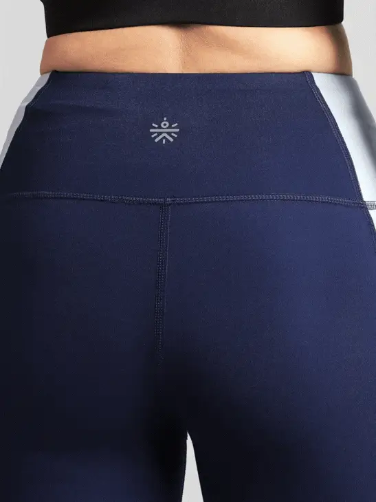 Women's Blue Colourblock Runner's Pro COMFlex Tights - Image 8