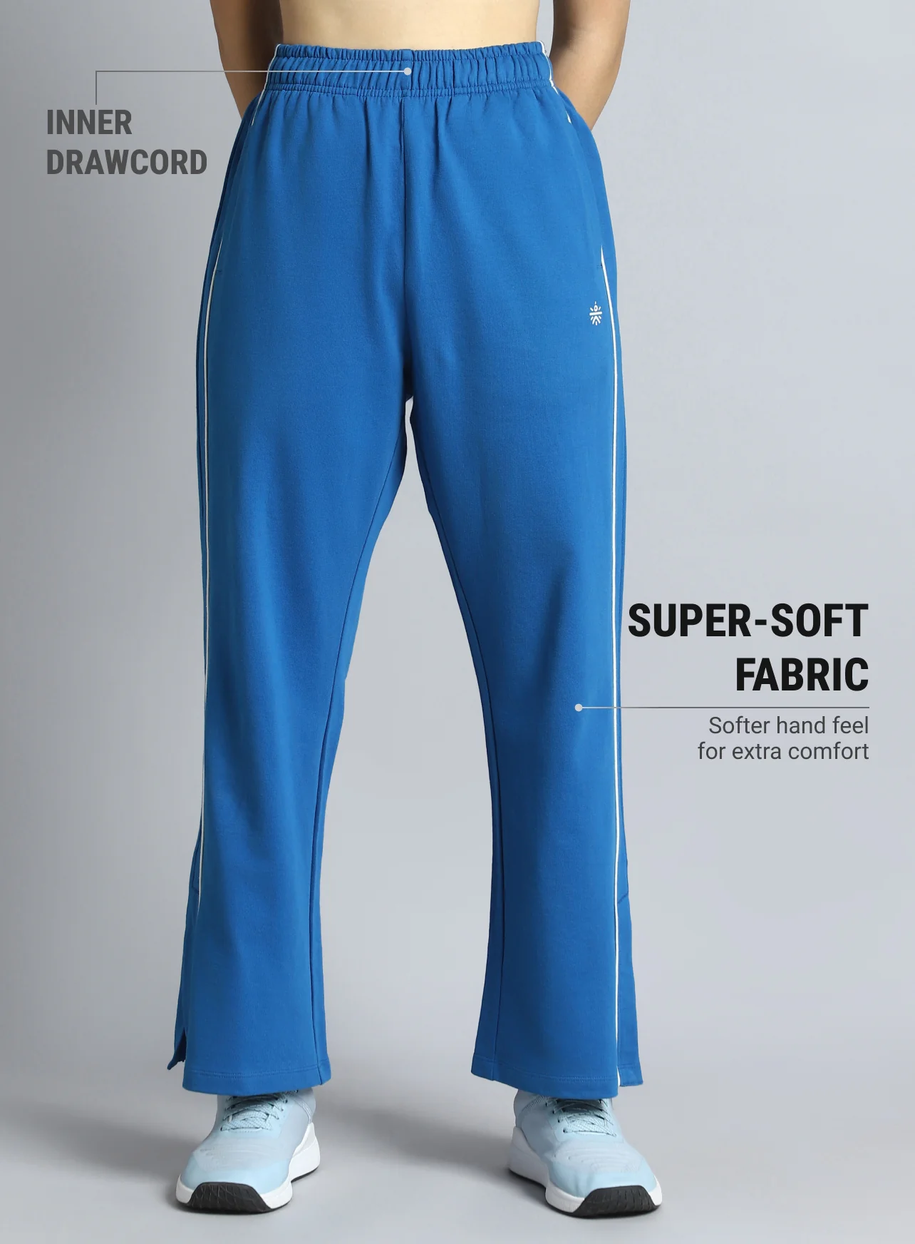 Women's Blue Community Straight Trackpants - Image 4