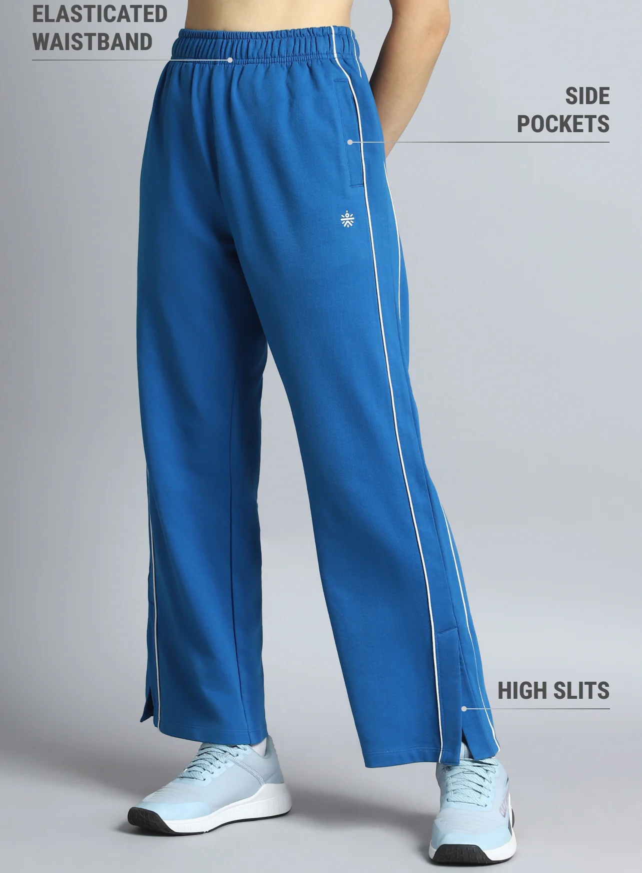 Women's Blue Community Straight Trackpants - Image 5