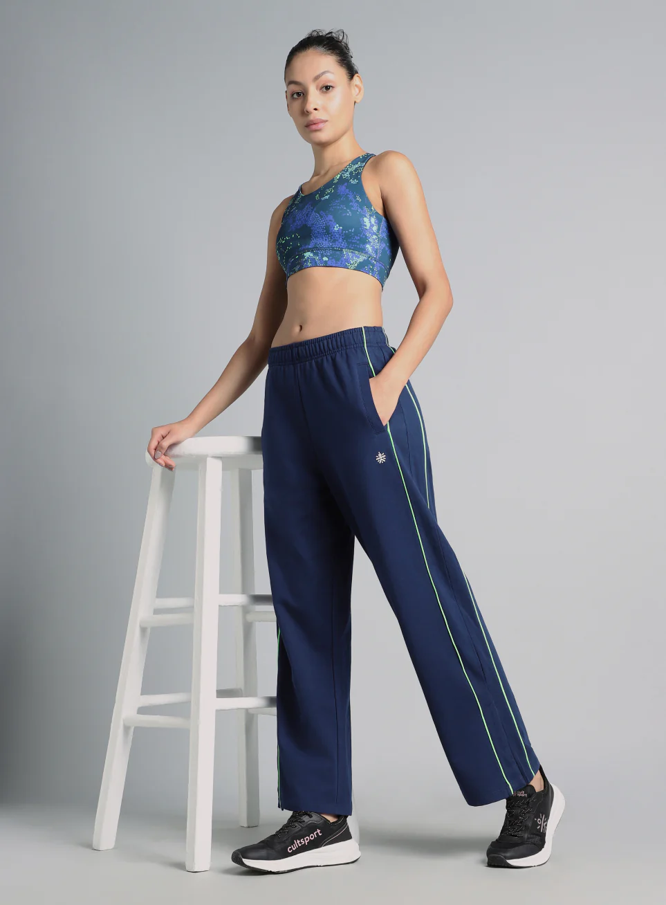 Women's Blue Community Straight Trackpants - Image 2