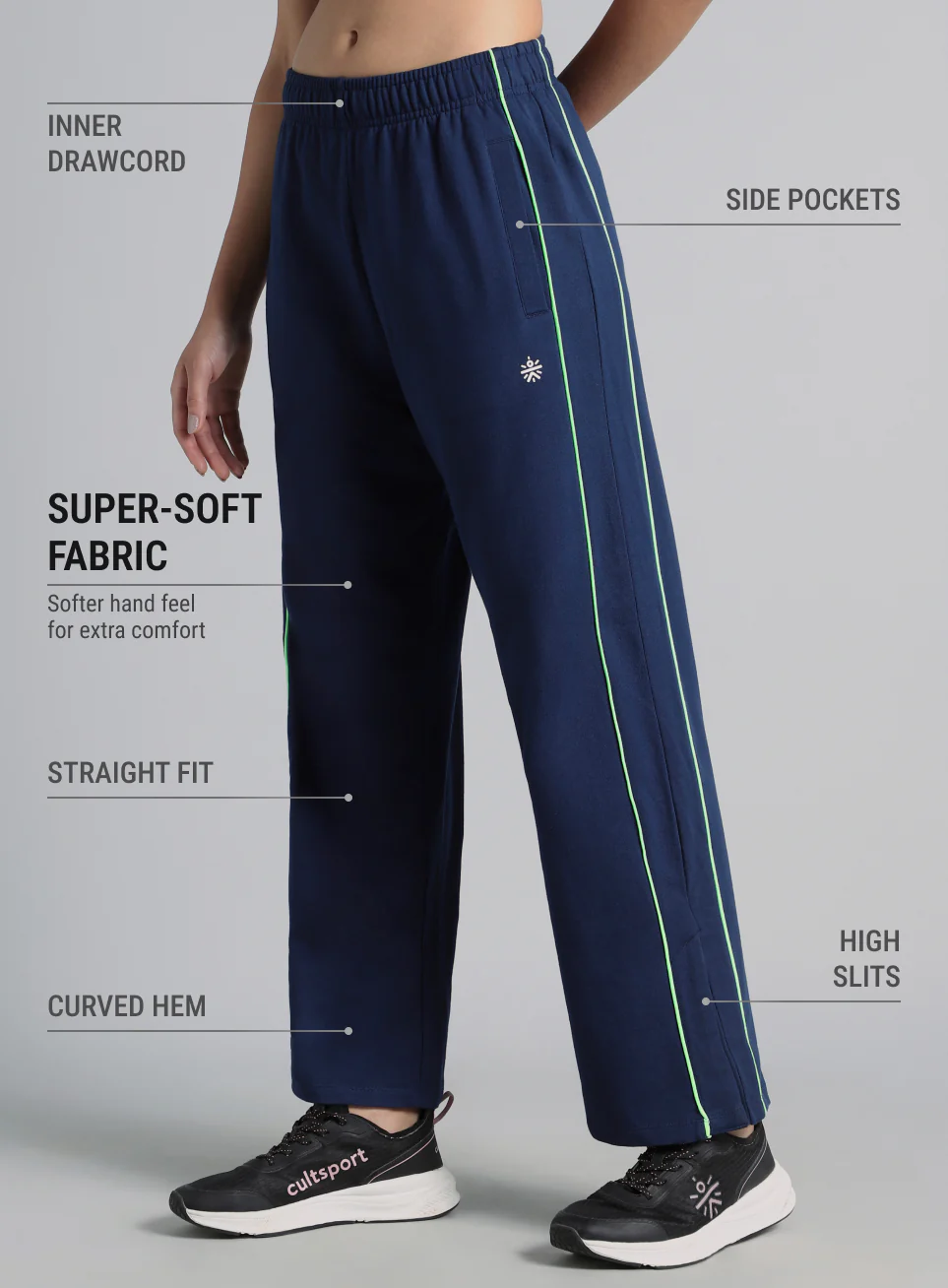 Women's Blue Community Straight Trackpants - Image 5