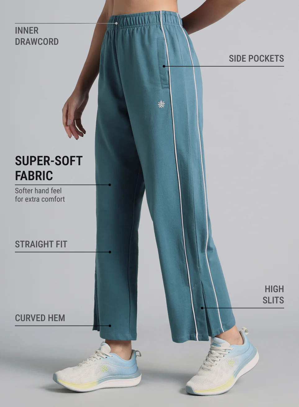 Women's Blue Community Straight Trackpants - Image 5