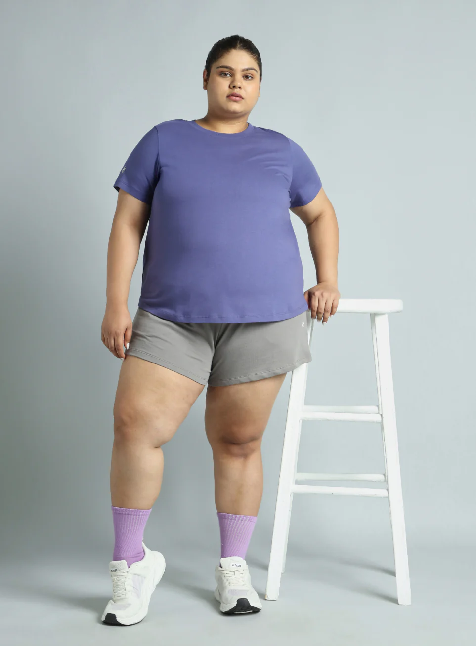 Women's Blue Cotton Plus Size Play Day Regular Fit T-shirt - Image 2