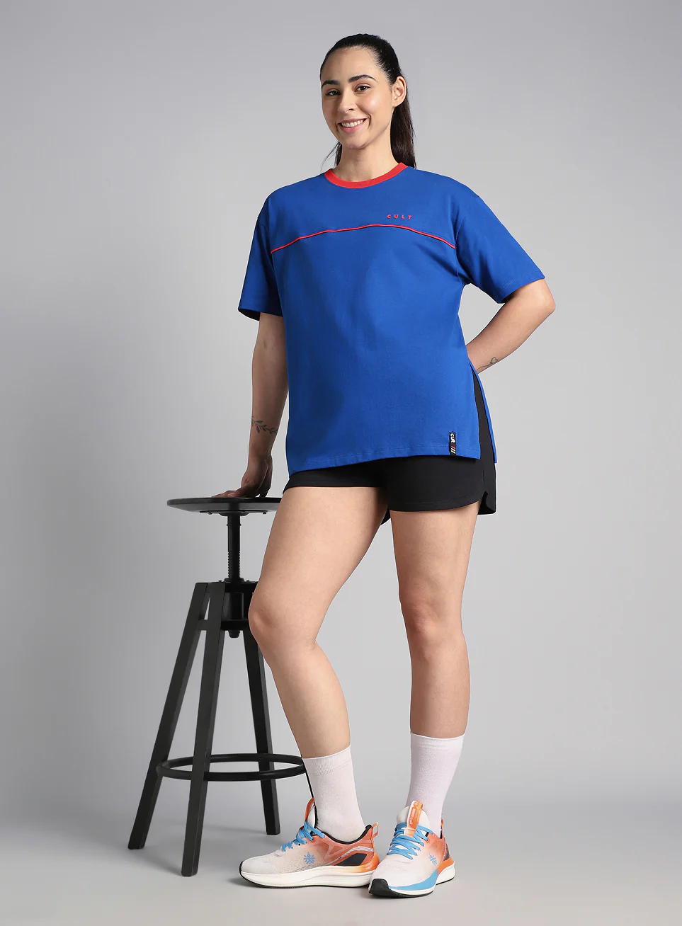 Women's Blue Cult Classic Oversized Fit T-shirt - Image 3