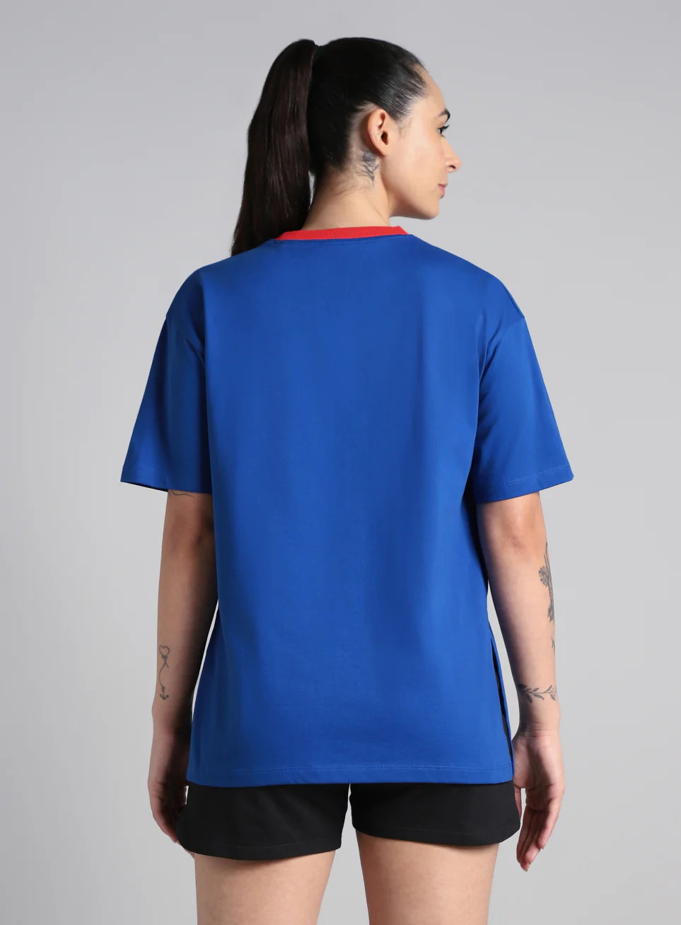 Women's Blue Cult Classic Oversized Fit T-shirt - Image 6