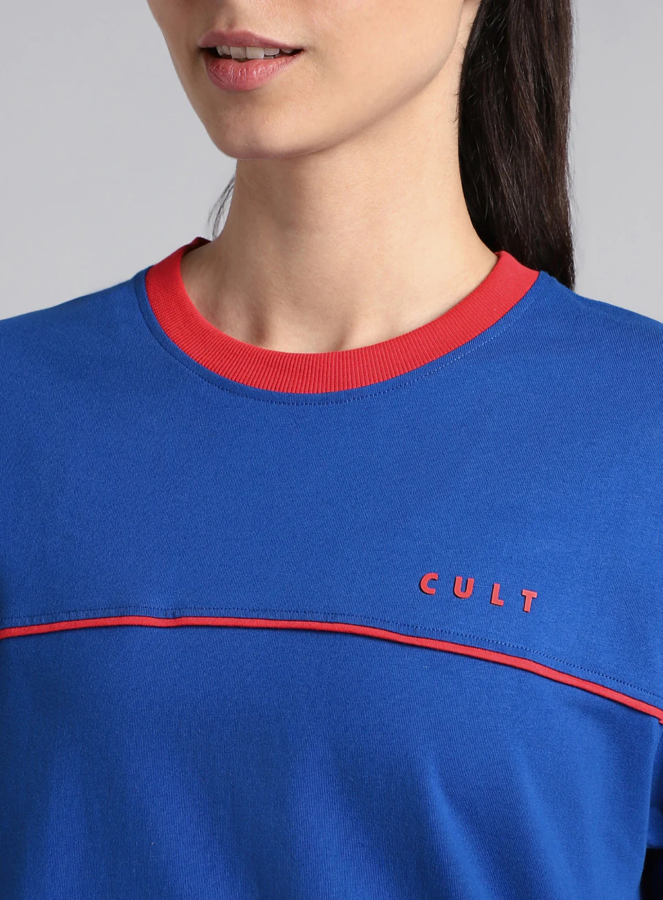 Women's Blue Cult Classic Oversized Fit T-shirt - Image 7