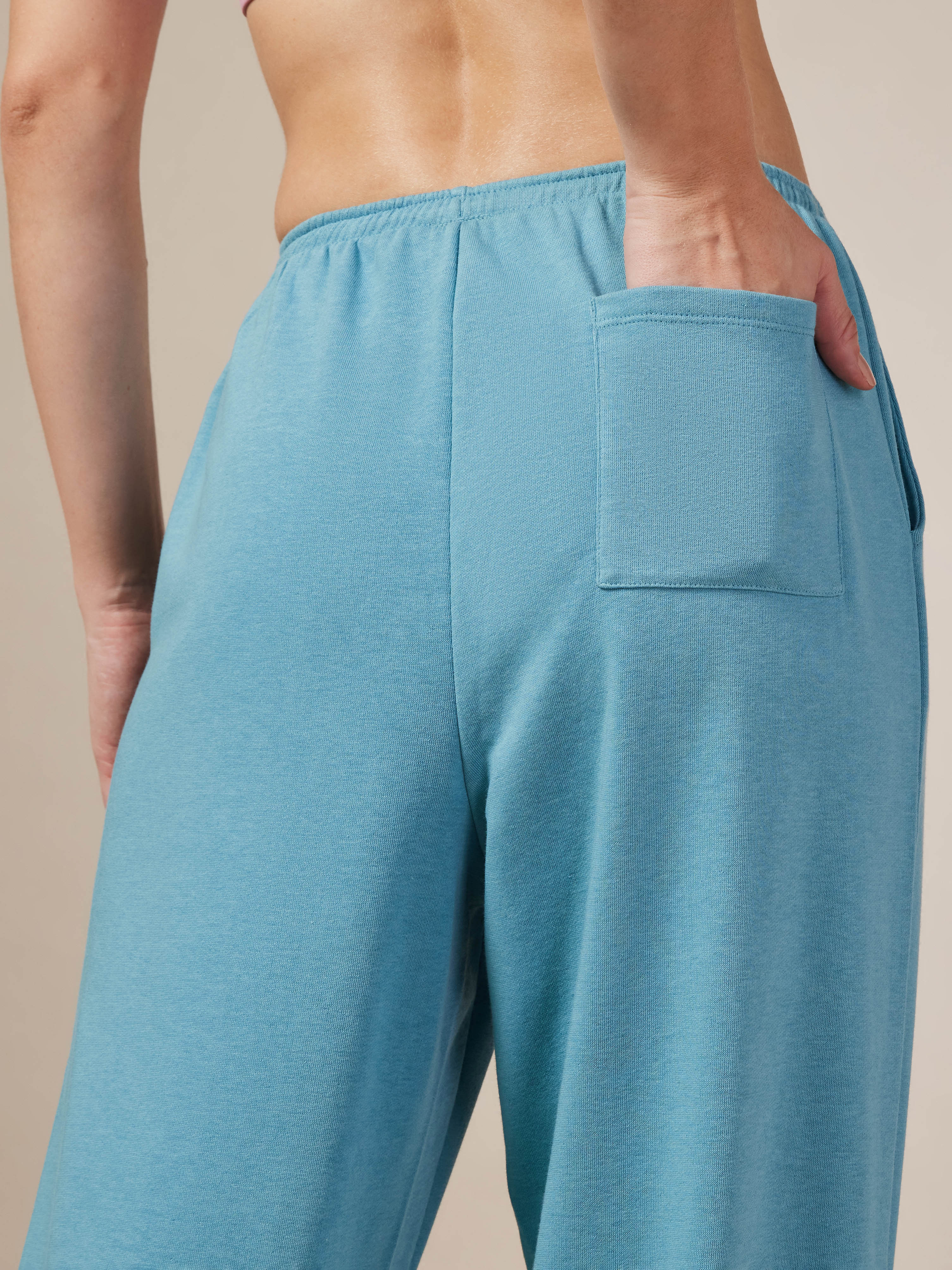 Women's Blue Cult Printed Patch Baggy Joggers - Image 7