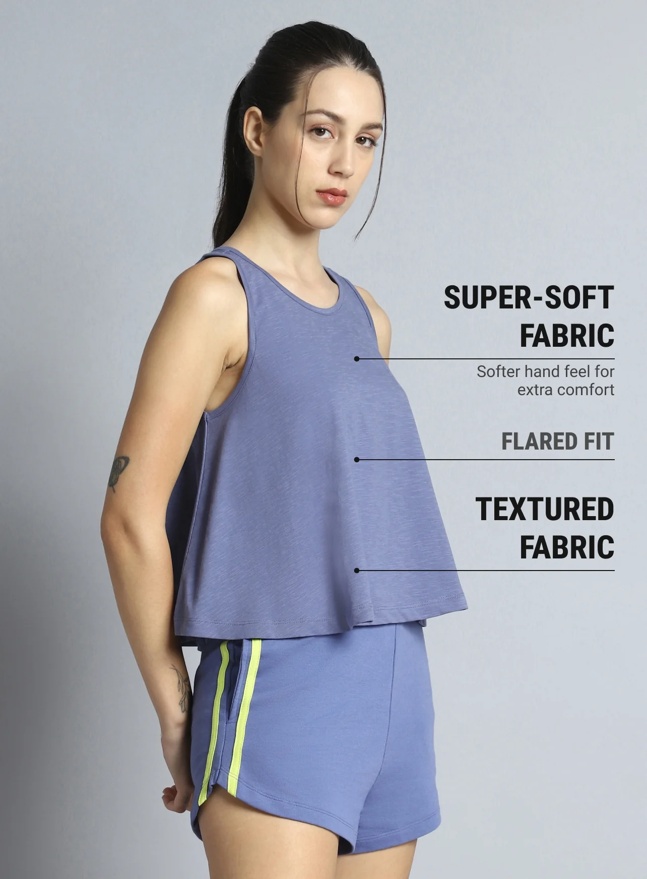 Women's Blue Dance Flow Tank - Image 5
