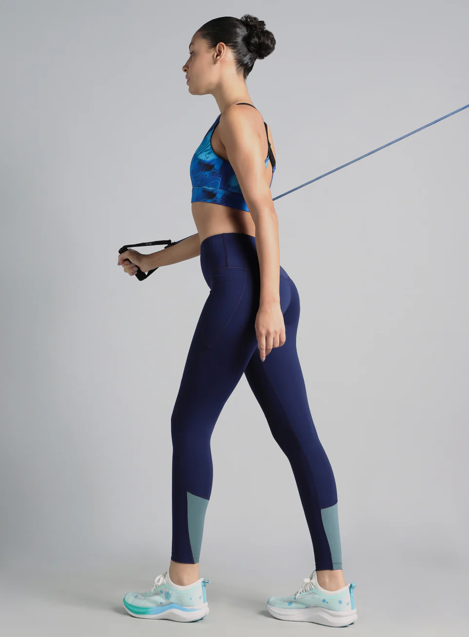 Women's Blue Dance Flow Tights - Image 3
