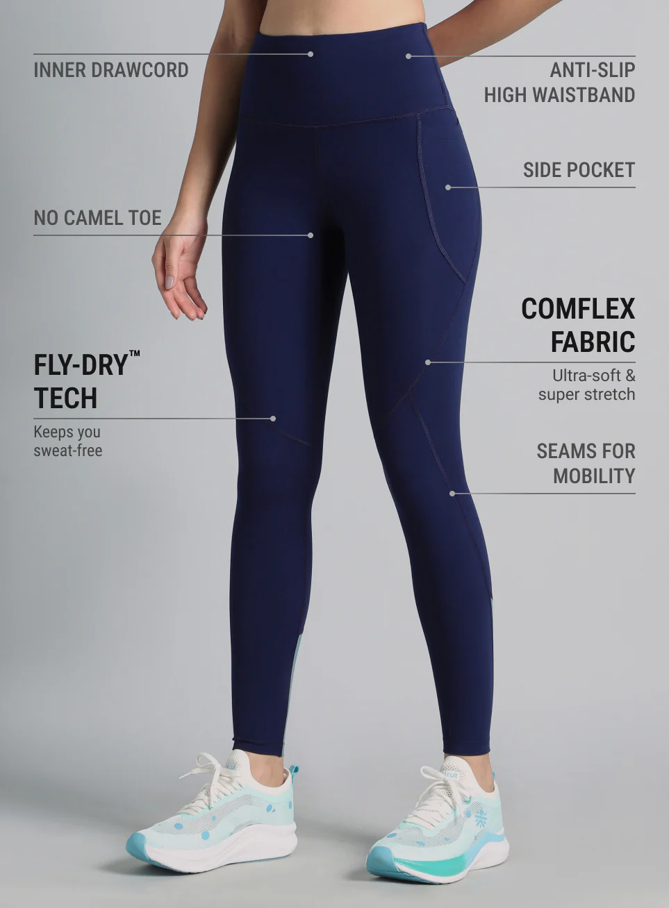 Women's Blue Dance Flow Tights - Image 5