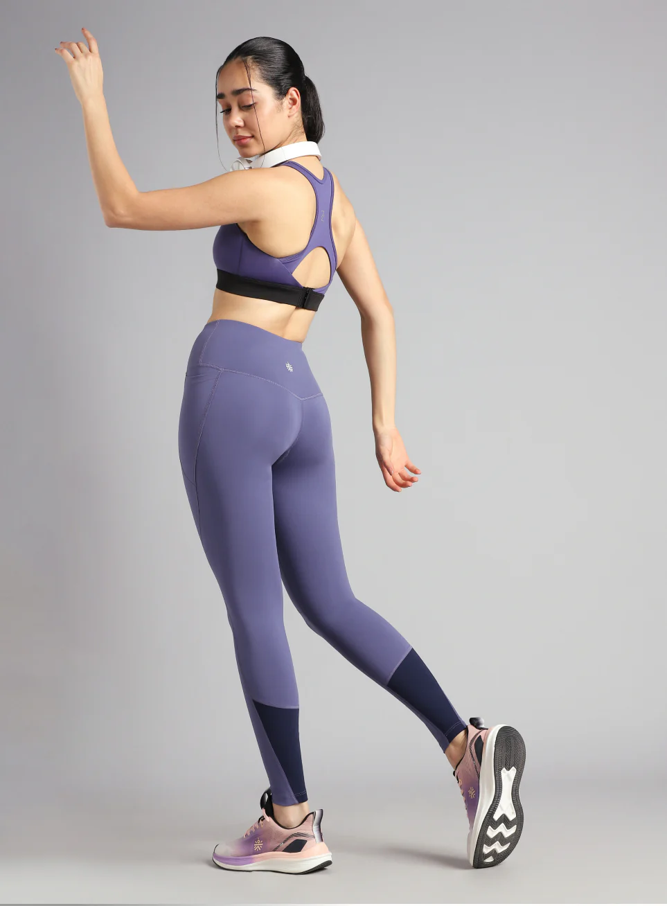 Women's Blue Dance Flow Tights - Image 2