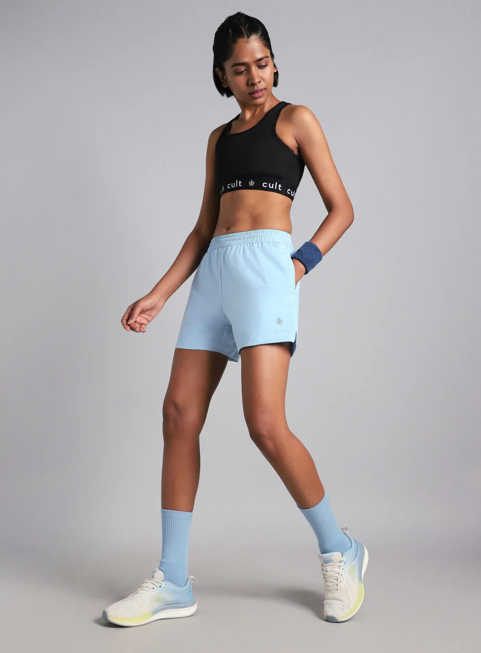 Women's Blue Elevated Run Shorts - Image 2