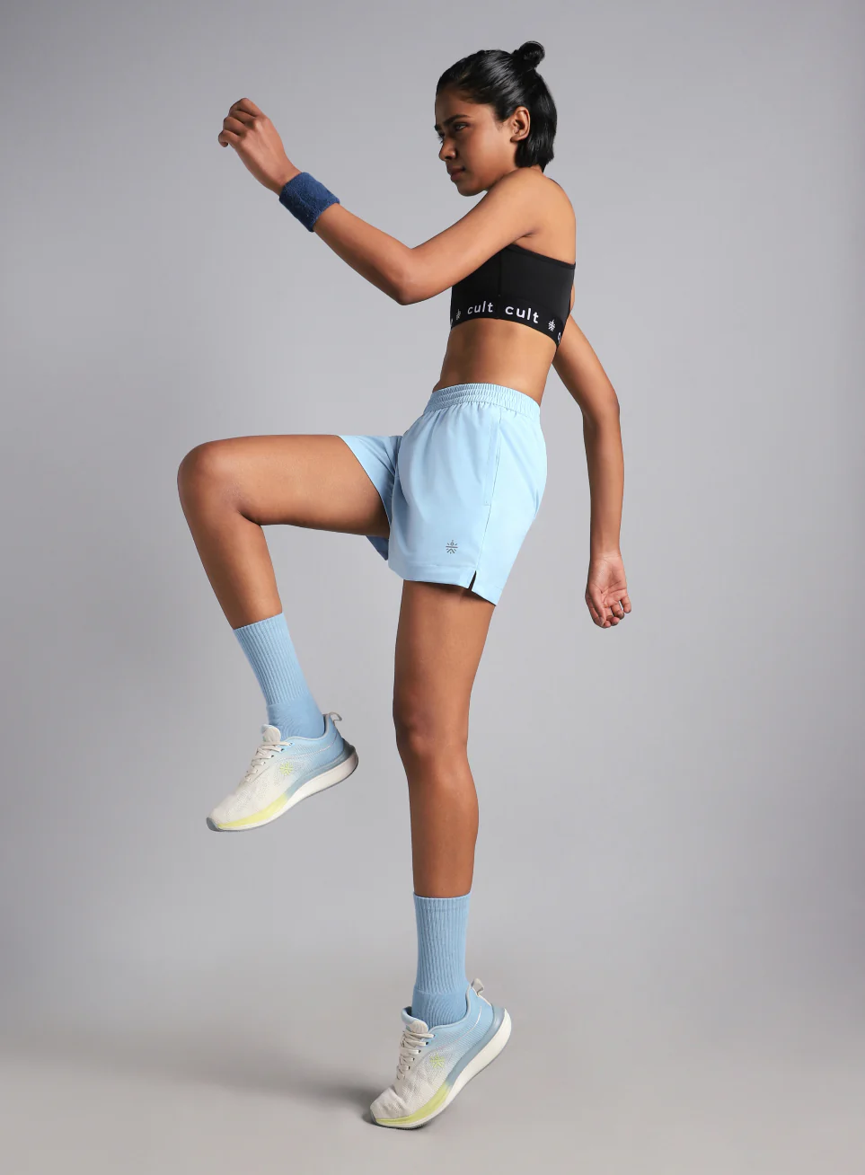 Women's Blue Elevated Run Shorts - Image 3