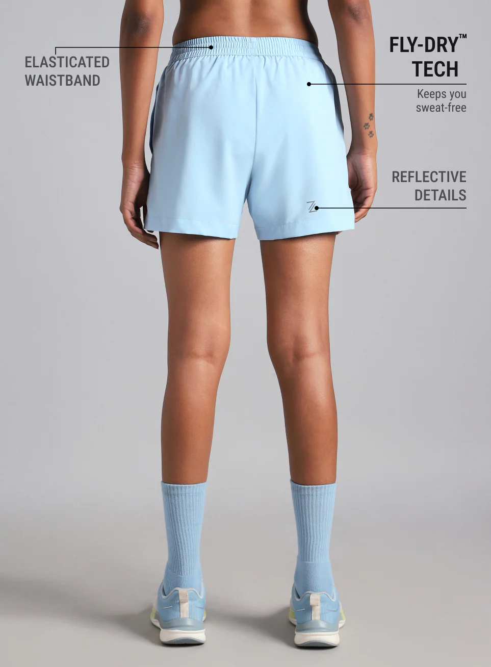 Women's Blue Elevated Run Shorts - Image 6