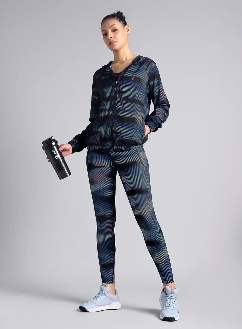 Women's Blue Energy Map All Over Print Lightweight Jacket - Image 2