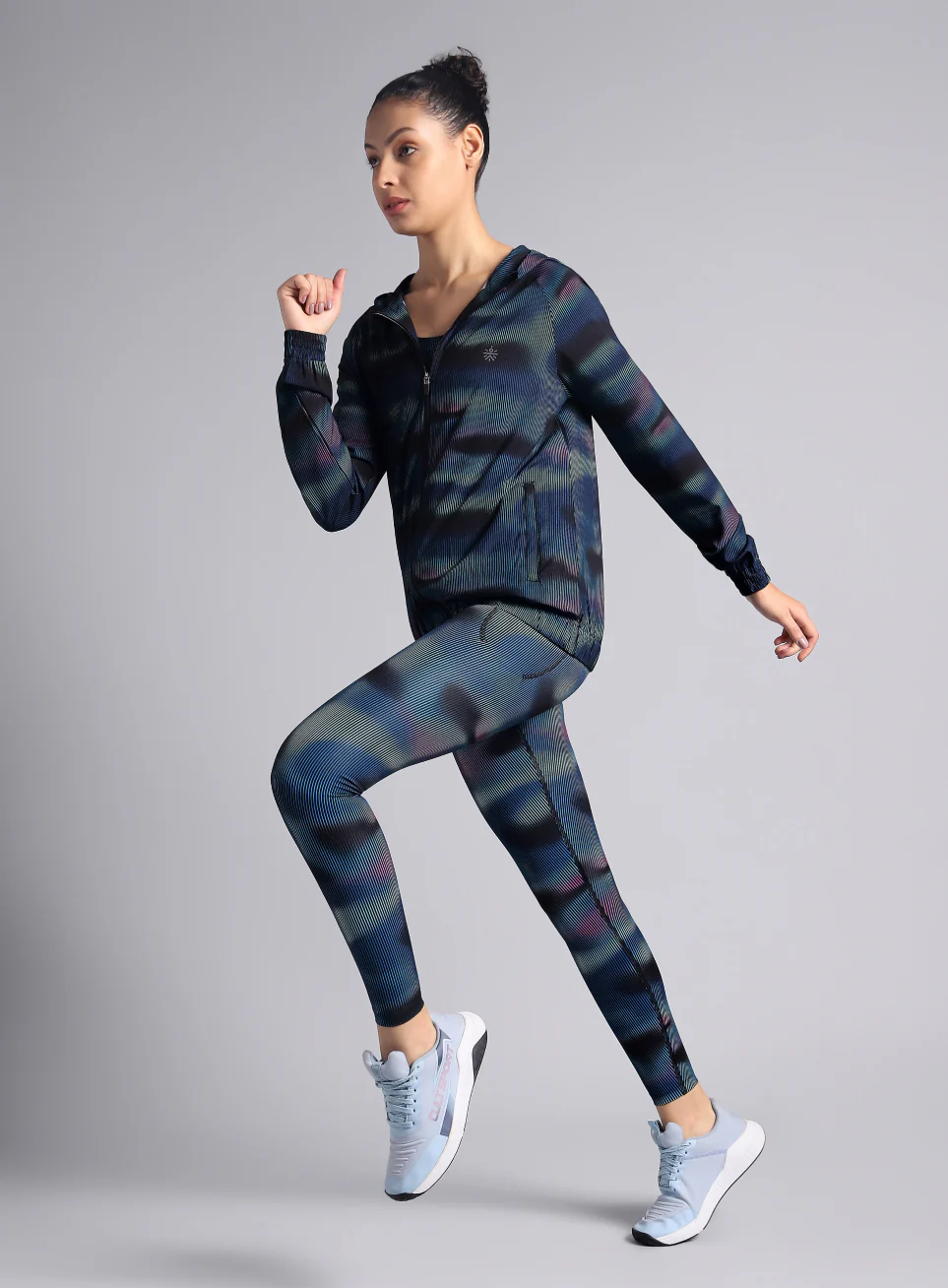 Women's Blue Energy Map All Over Print Lightweight Jacket - Image 3