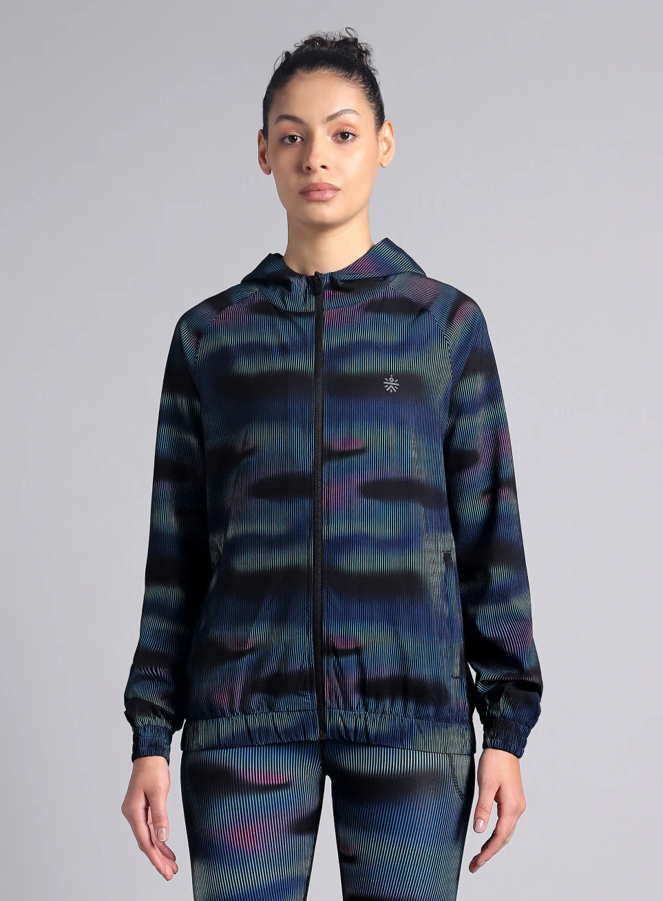 Women's Blue Energy Map All Over Print Lightweight Jacket - Image 4