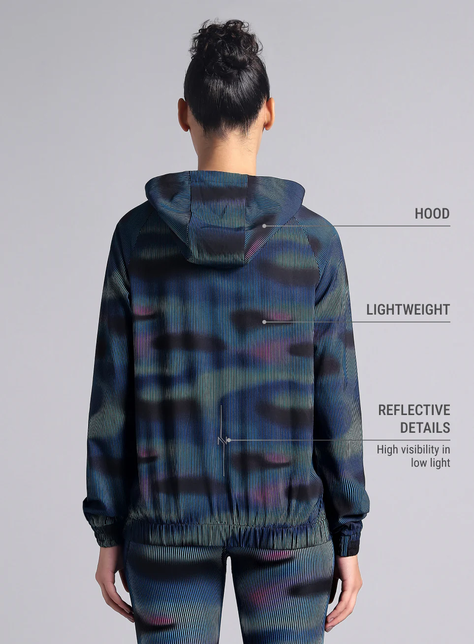 Women's Blue Energy Map All Over Print Lightweight Jacket - Image 6
