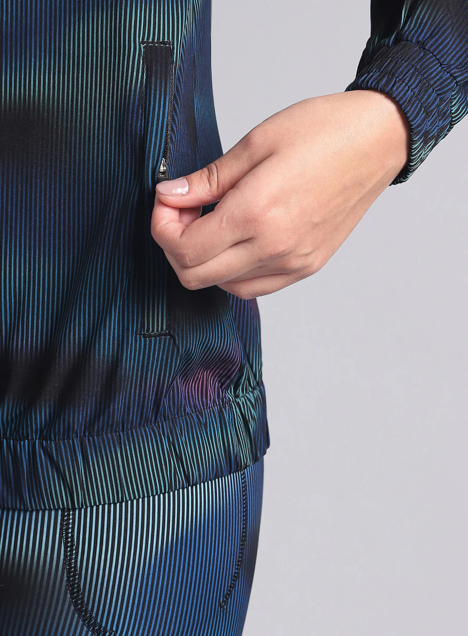Women's Blue Energy Map All Over Print Lightweight Jacket - Image 8