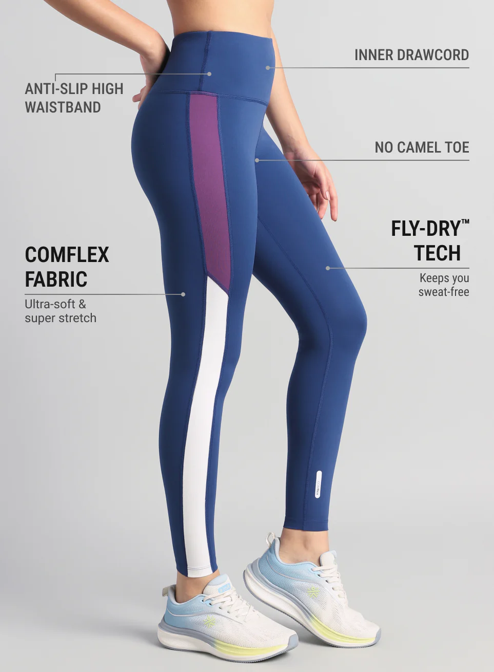 Women's Blue Energy Pop Performance COMFlex Tights - Image 5