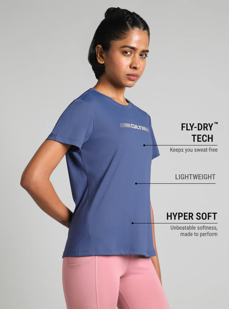 Women's Blue Everyday Performance T-shirt - Image 5