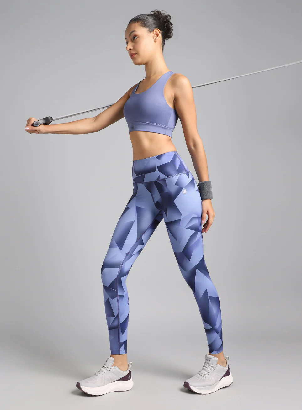 Women's Blue Feel the Beat Printed Tights - Image 3