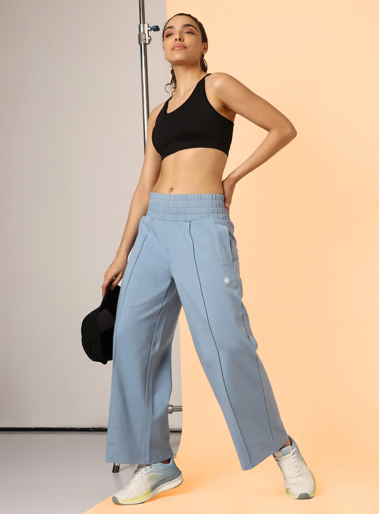 Women's Blue Flex Premium Wide Leg High Waist Pants - Image 3