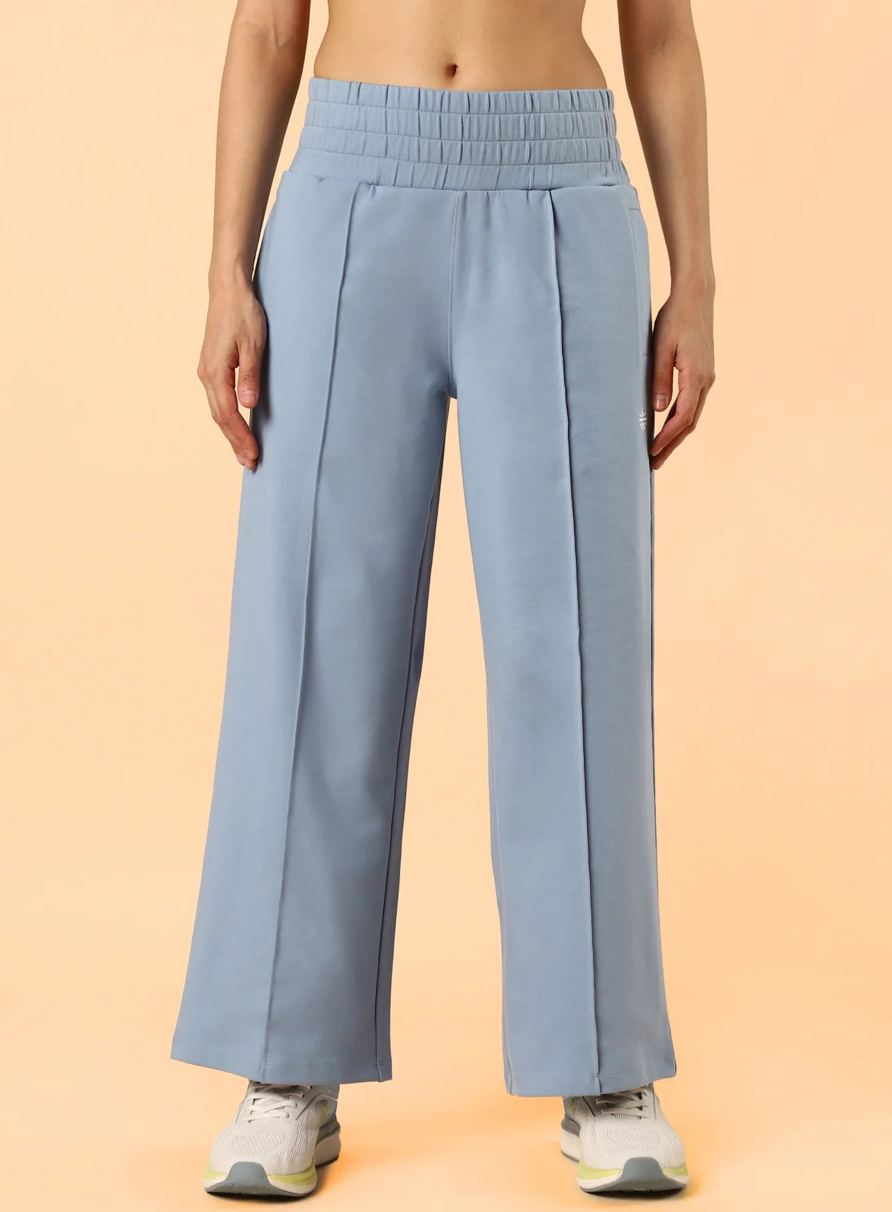 Women's Blue Flex Premium Wide Leg High Waist Pants - Image 4
